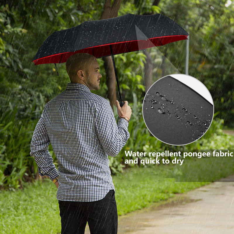 1pc Automatic Anti-Wind Double Layer Commercial LarUmbrella, Diameter 105cm/41.33in