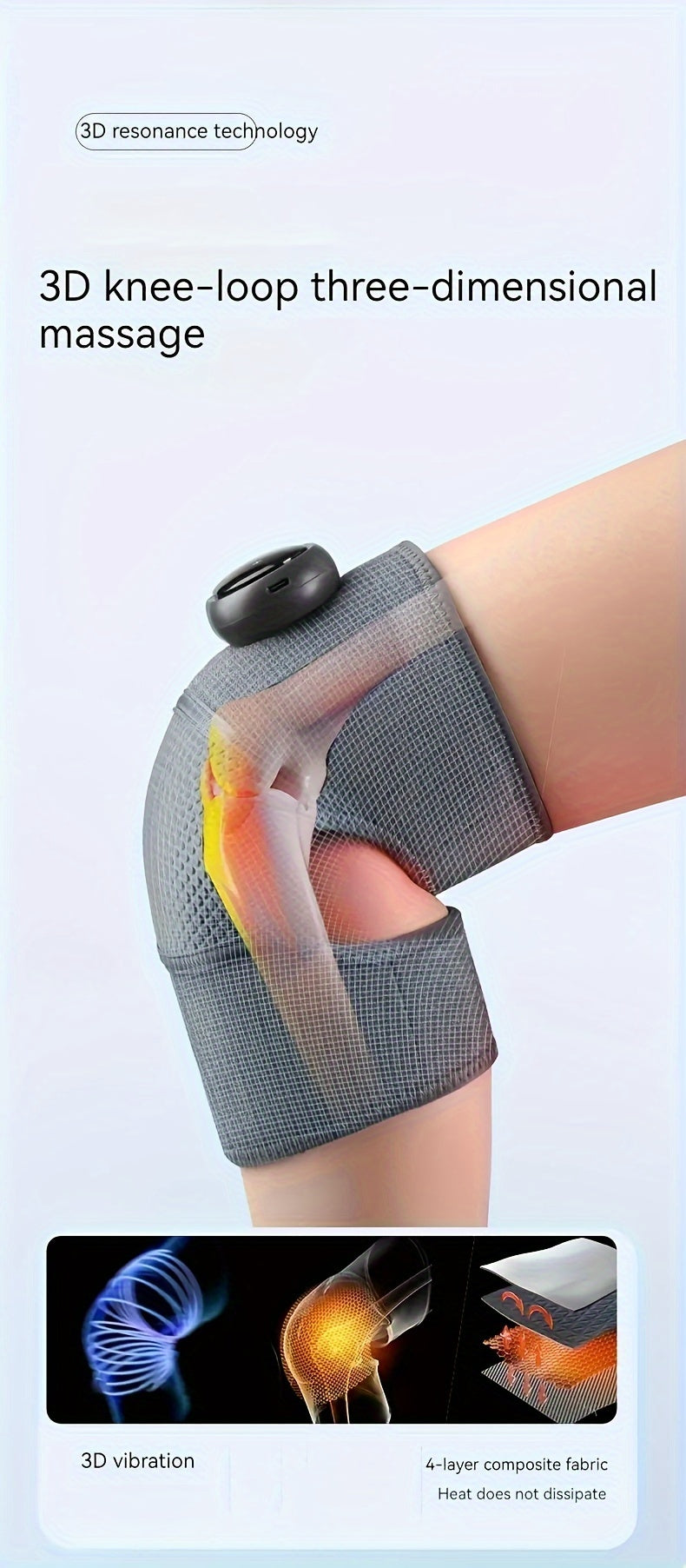 1PC Heated Knee Massager Shoulder Brace, 3-In-1 Heated Knee Elbow Shoulder Brace Wrap, Vibration Knee Heating Pad, 3 Adjustable Vibrations And Heating Modes, Heating Pad For Knee Elbow Shoulder Relax Leg Warmers