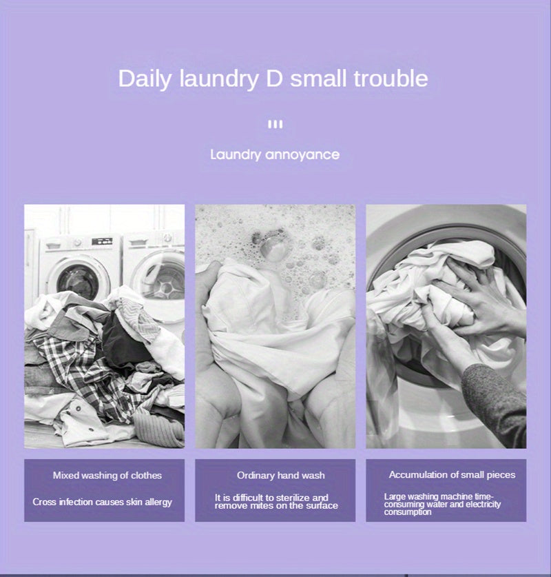 2.11gal Portable Folding Washing Machine With Collapsible Bucket, 3 Modes Effective Steri-lizing, Suitable For Apartment, Laundry, Camping, RV, Travel, Underwear Bra Socks Washing Machine