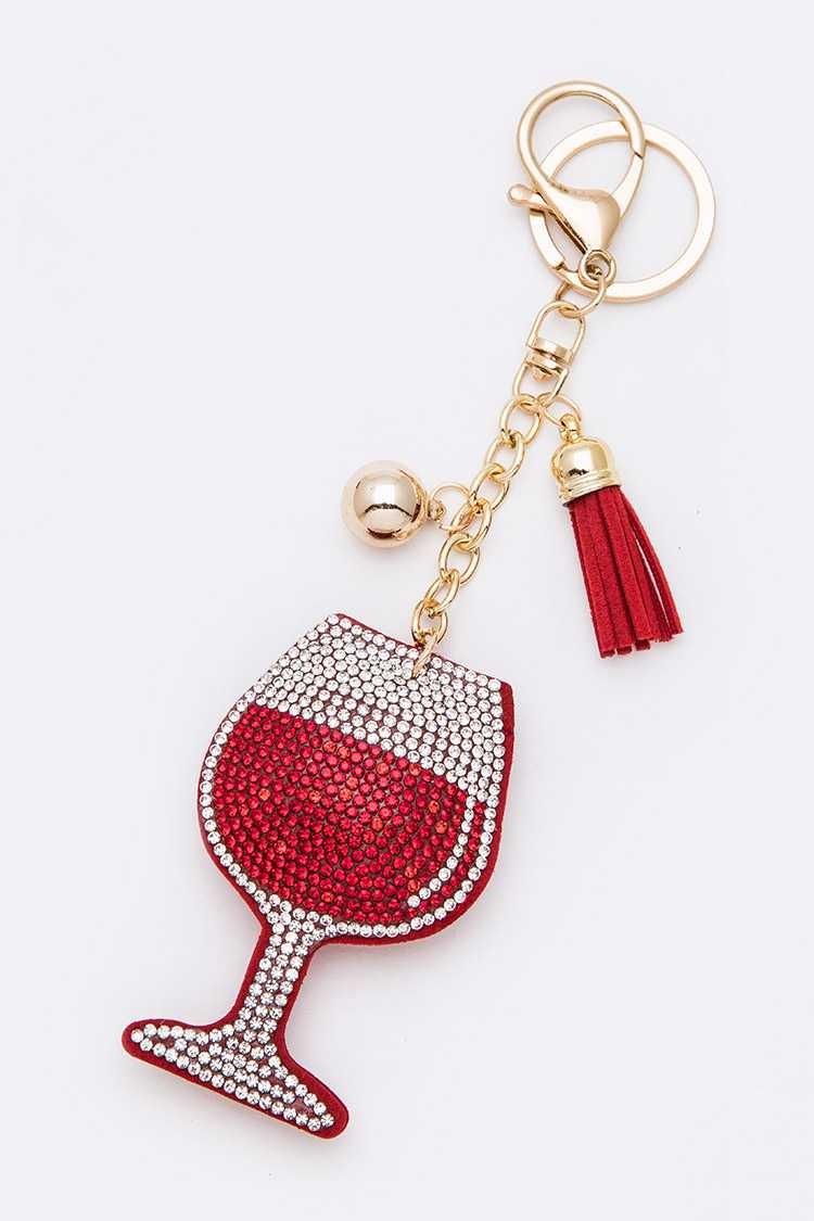 The Red Wine Sparkle Keychain