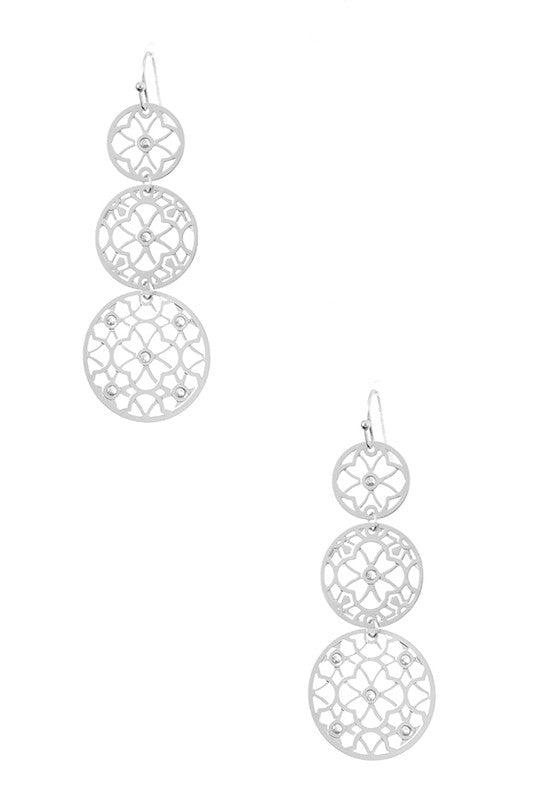 The Triple Round Filigree Earrings