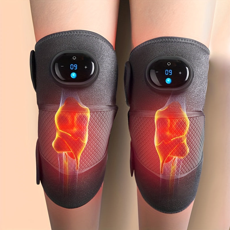 1PC Heated Knee Massager Shoulder Brace, 3-In-1 Heated Knee Elbow Shoulder Brace Wrap, Vibration Knee Heating Pad, 3 Adjustable Vibrations And Heating Modes, Heating Pad For Knee Elbow Shoulder Relax Leg Warmers