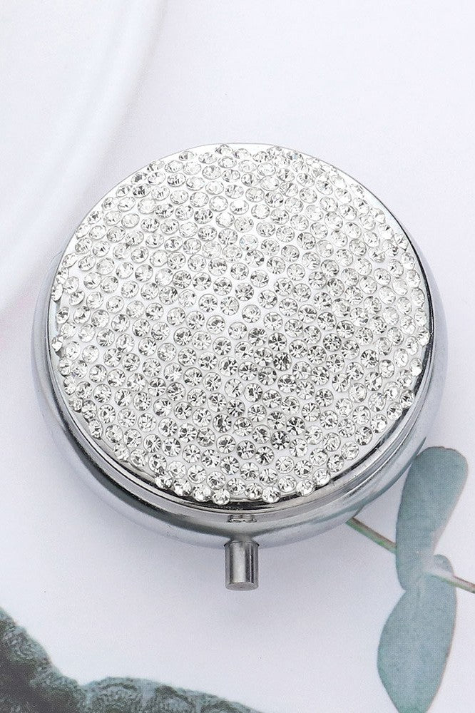 Bling Round Mirror Pill Compact