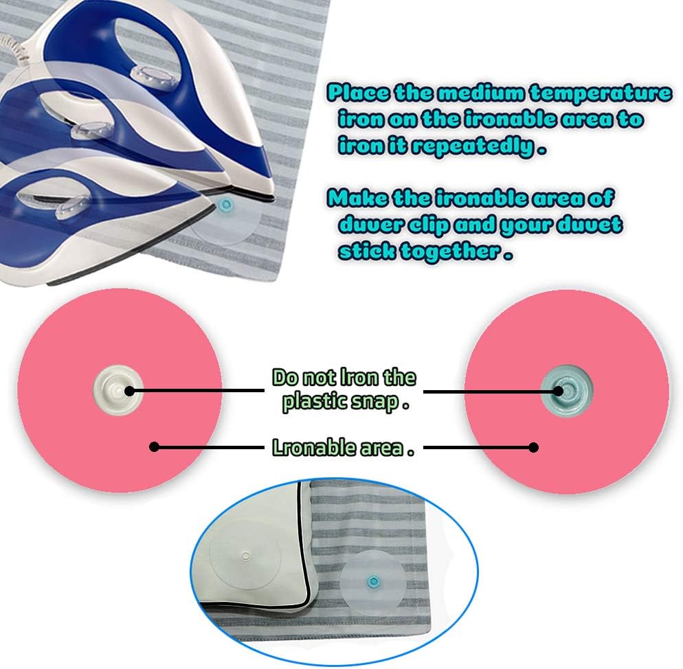16 Pack Duvet Snap Clips Prevent The Bed Duvet from Shifting in The Quilt Cover