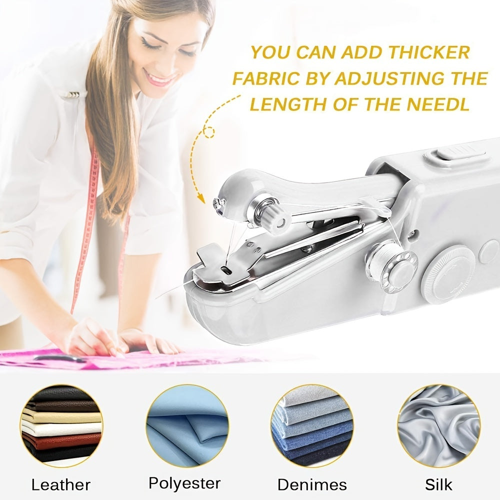 1pc Handheld Sewing Machine Mini Sewing Machines, Portable Sewing Machine Handheld Stitch Tool For Fabric, Kids Cloth, Clothing (battery Not Included)
