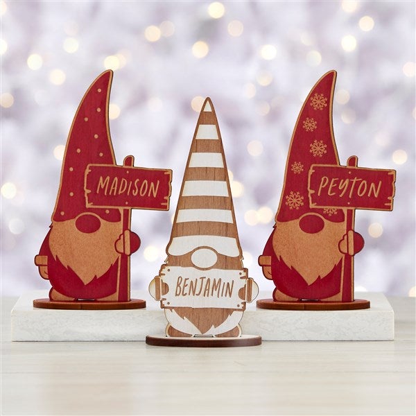 personalized wooden christmas gnomes