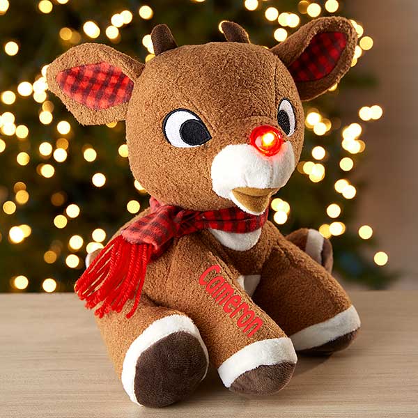 personalized rudolph plush with music and lights