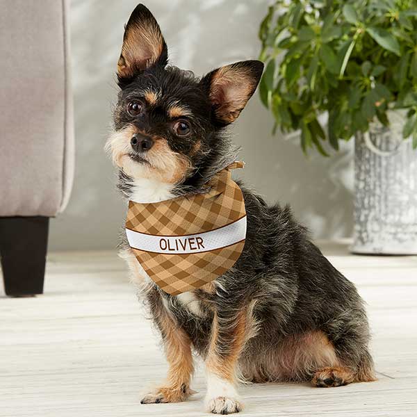 pet plaid personalized dog bandana