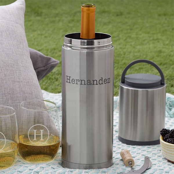 personalized portable wine bottle chiller