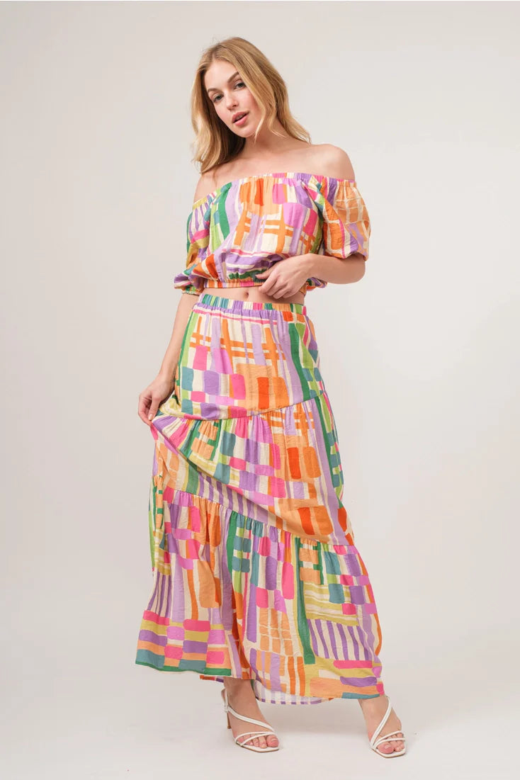 Geo Print Crop Top (REG/PLUS)