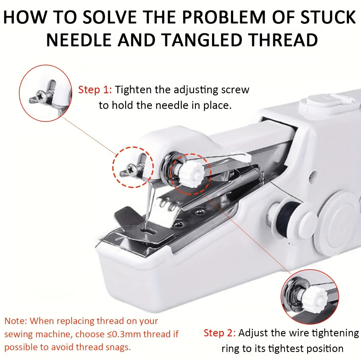1pc Handheld Sewing Machine Mini Sewing Machines, Portable Sewing Machine Handheld Stitch Tool For Fabric, Kids Cloth, Clothing (battery Not Included)