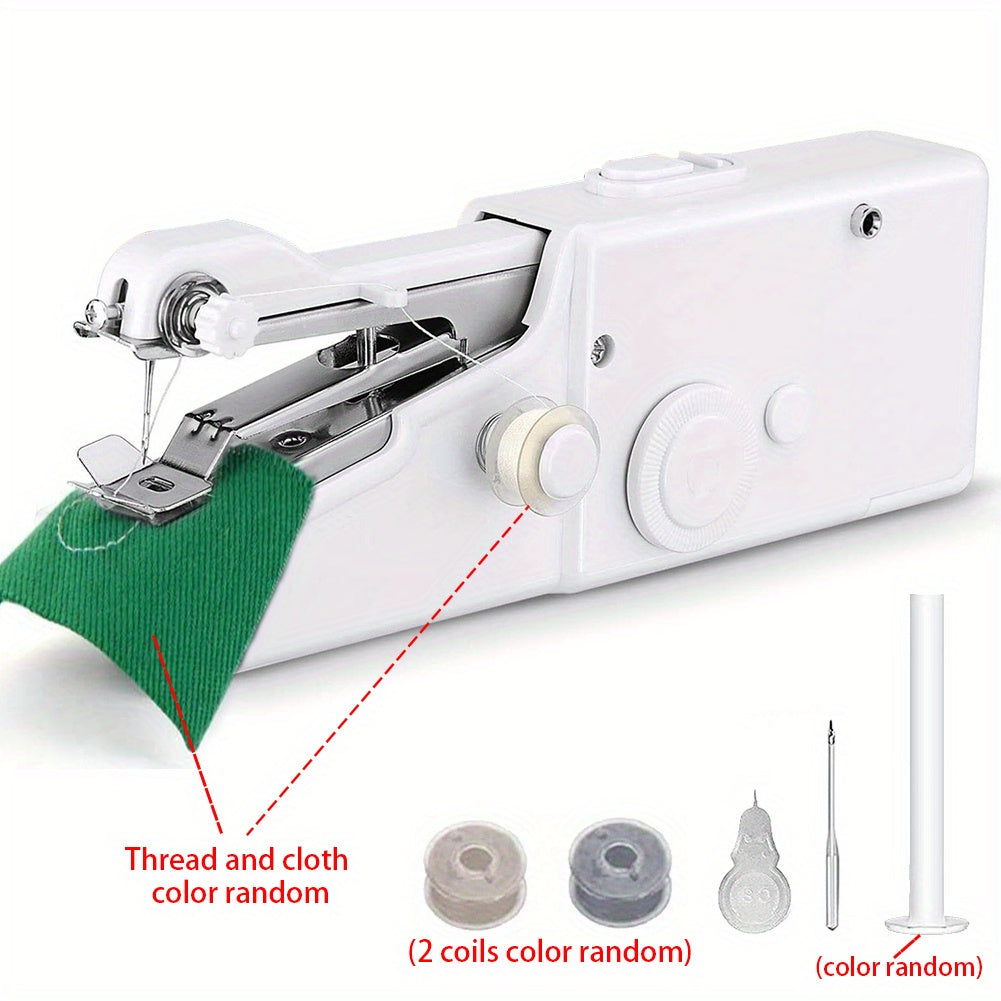 1pc Handheld Sewing Machine Mini Sewing Machines, Portable Sewing Machine Handheld Stitch Tool For Fabric, Kids Cloth, Clothing (battery Not Included)