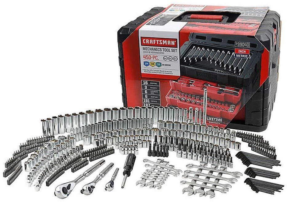 CRAFTSMAN 450-PIECE MECHANICS TOOL SET, RATCHET SOCKET HAND WRENCH TOOLSET