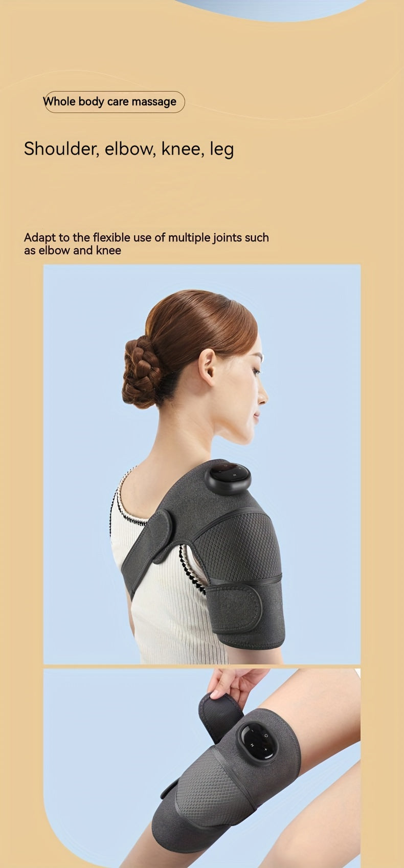 1PC Heated Knee Massager Shoulder Brace, 3-In-1 Heated Knee Elbow Shoulder Brace Wrap, Vibration Knee Heating Pad, 3 Adjustable Vibrations And Heating Modes, Heating Pad For Knee Elbow Shoulder Relax Leg Warmers