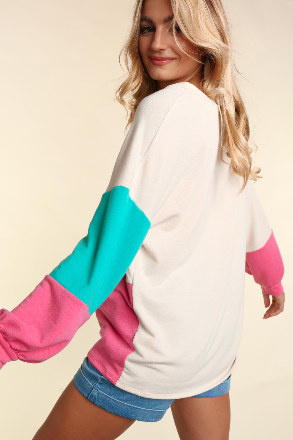 Oversized Color Block Top (PLUS)