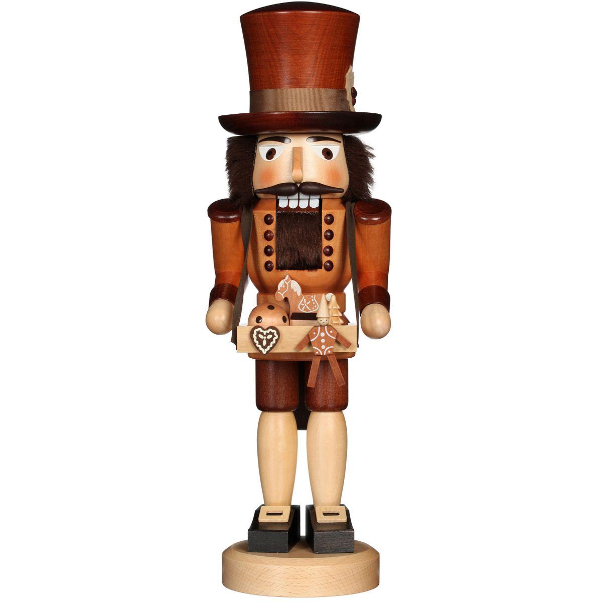 16.25" Standing Christian Ulbricht Handcrafted Wooden Toy Trader Nutcracker