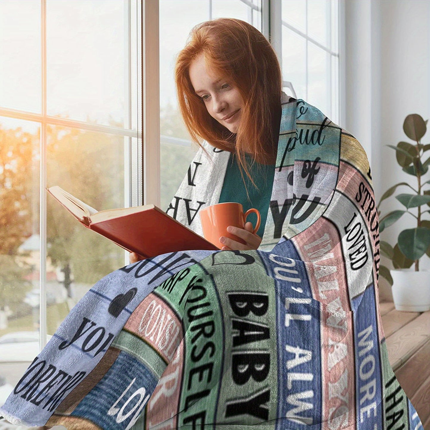 1pc To My Daughter Print Blanket, Soft Blanket For Sofa Office Bed And Travelling Daughter Birthday Gift