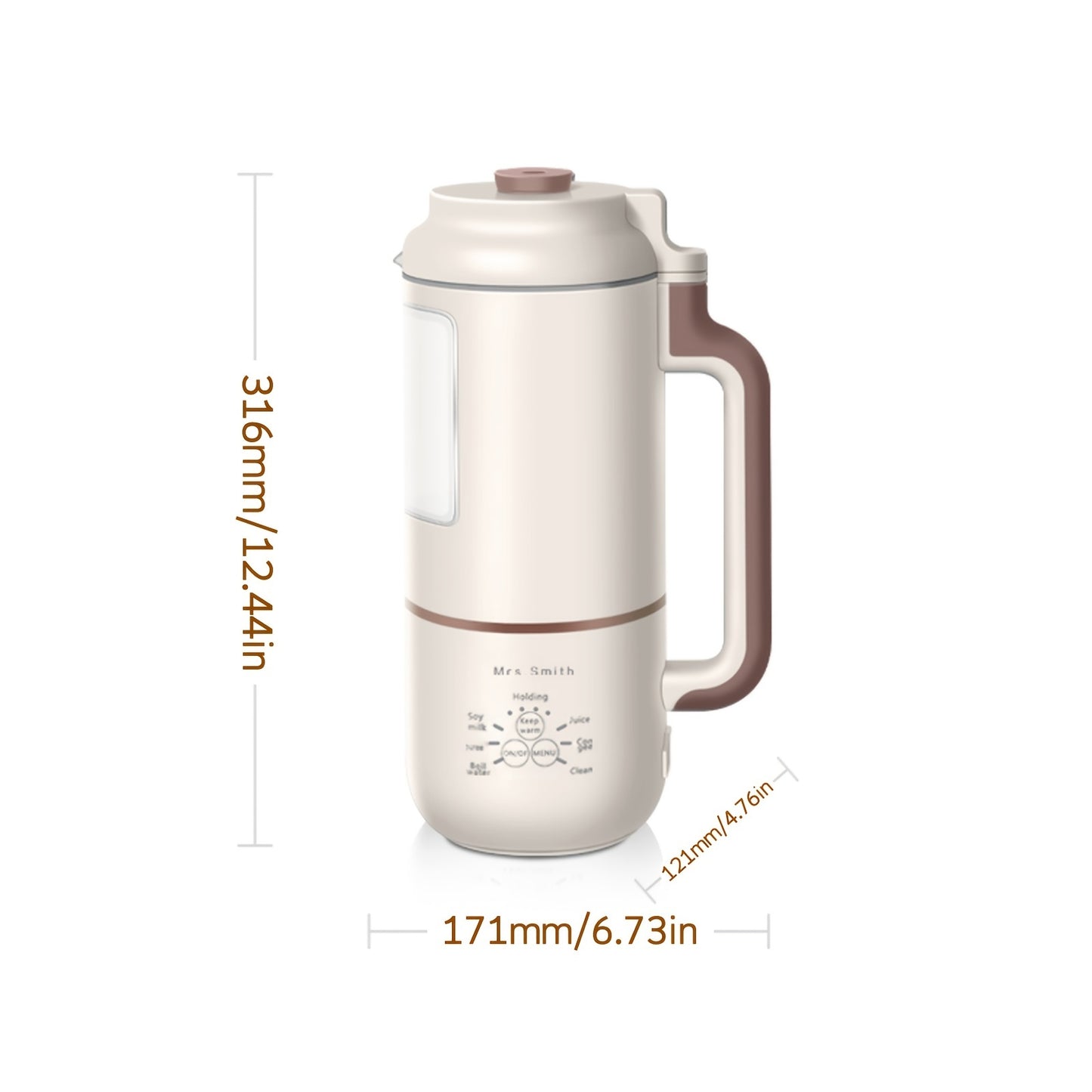 1000ml Portable Mini Soy Milk Maker with Filtering and Self-Cleaning - Perfect for 1-4 Person Households - Enjoy Fresh Soy Milk and Juices Anytime