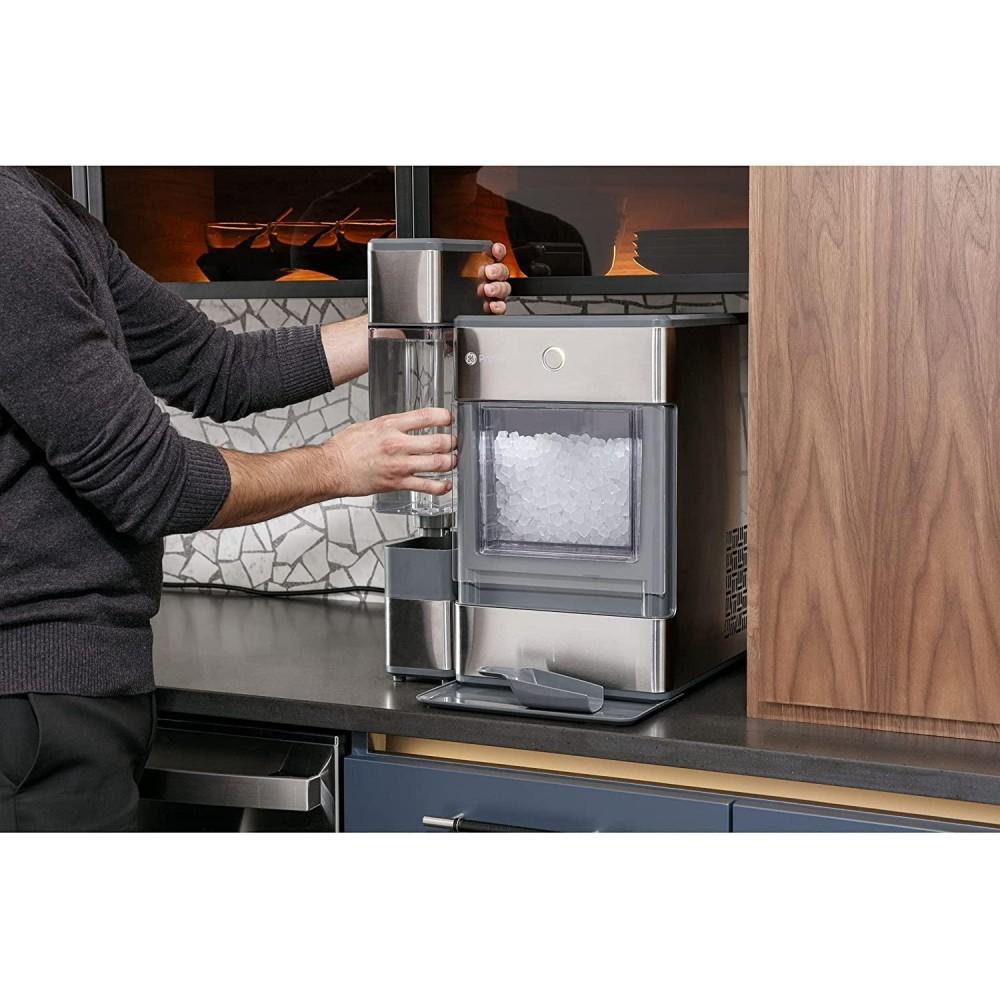 GE Profile OPAL01GEPKT Opal | Countertop Nugget Ice Maker, Stainless Steel Wrap with Gray Accents & LED Lighting