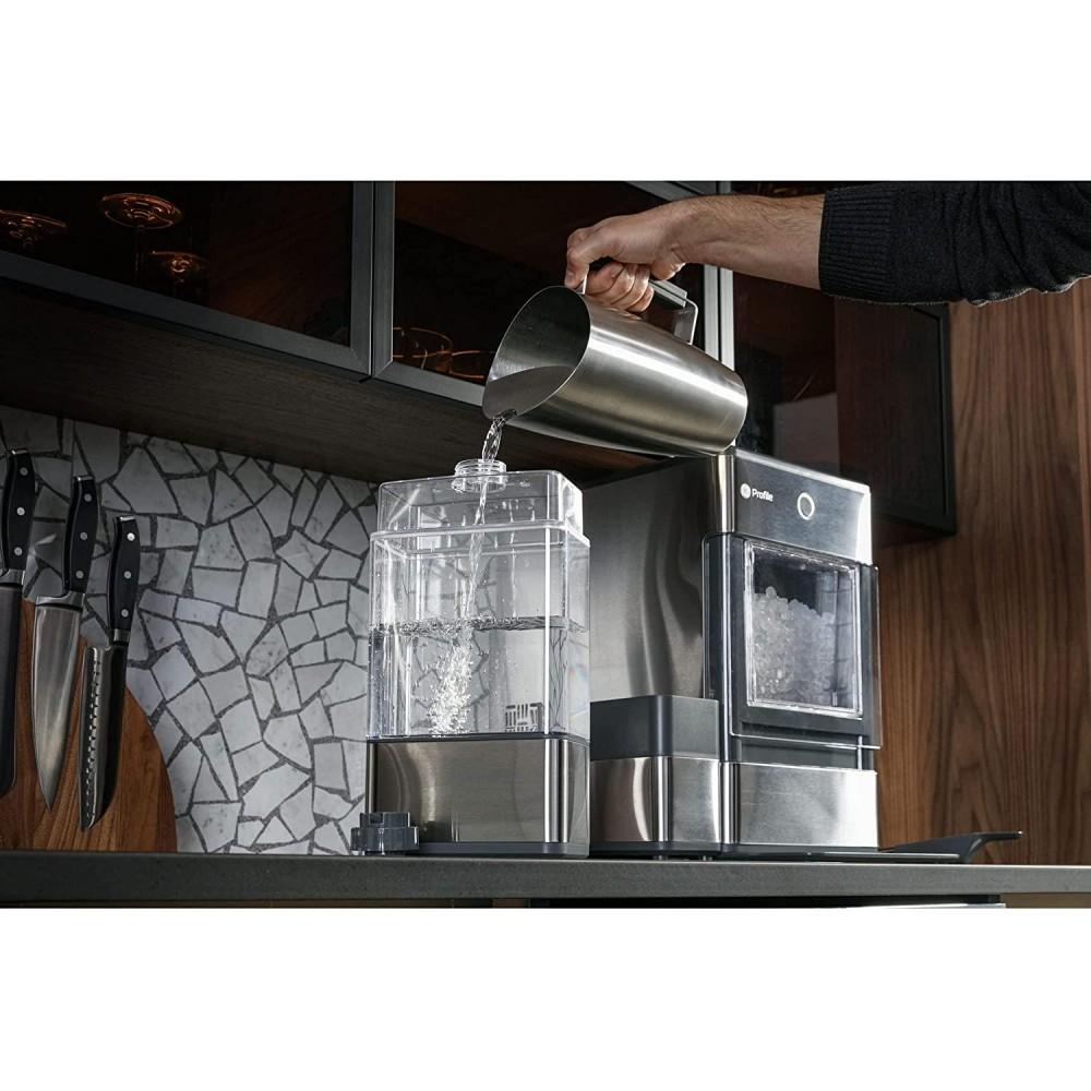 GE Profile OPAL01GEPKT Opal | Countertop Nugget Ice Maker, Stainless Steel Wrap with Gray Accents & LED Lighting