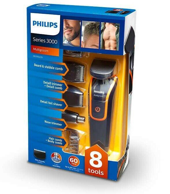 Philips QG3352/23 MultiGroom Cordless Mens Beard Body Hair Trimmer Clipper NEW