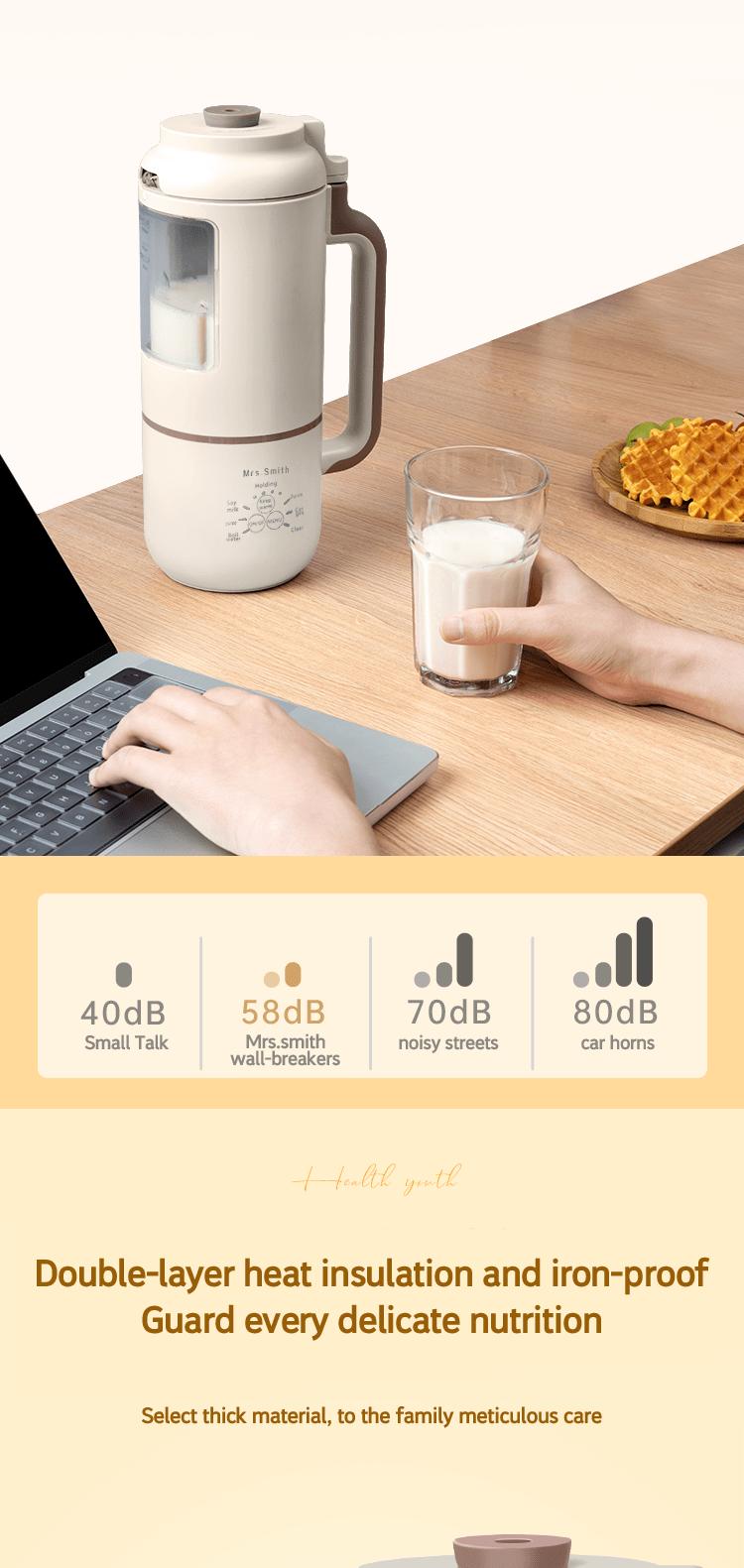 1000ml Portable Mini Soy Milk Maker with Filtering and Self-Cleaning - Perfect for 1-4 Person Households - Enjoy Fresh Soy Milk and Juices Anytime