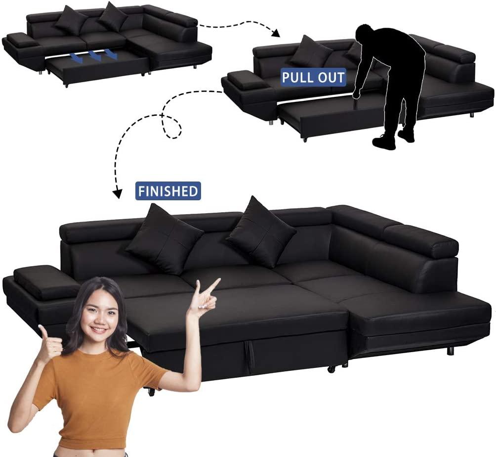 Black Sofa Sectional Sofa Bed futon