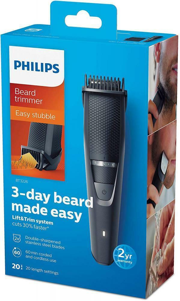 Philips PH-BT3226-13 Series 3000 Beard & Stubble Trimmer with Full Metal Blades