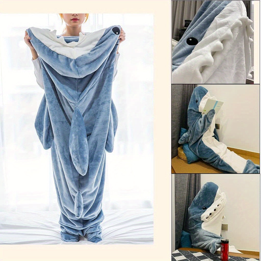 1pc Shark Blanket Adult Boys Girls Shark Blanket Wearable Shark Blanket Shark Sleeping Bag Christmas Gift