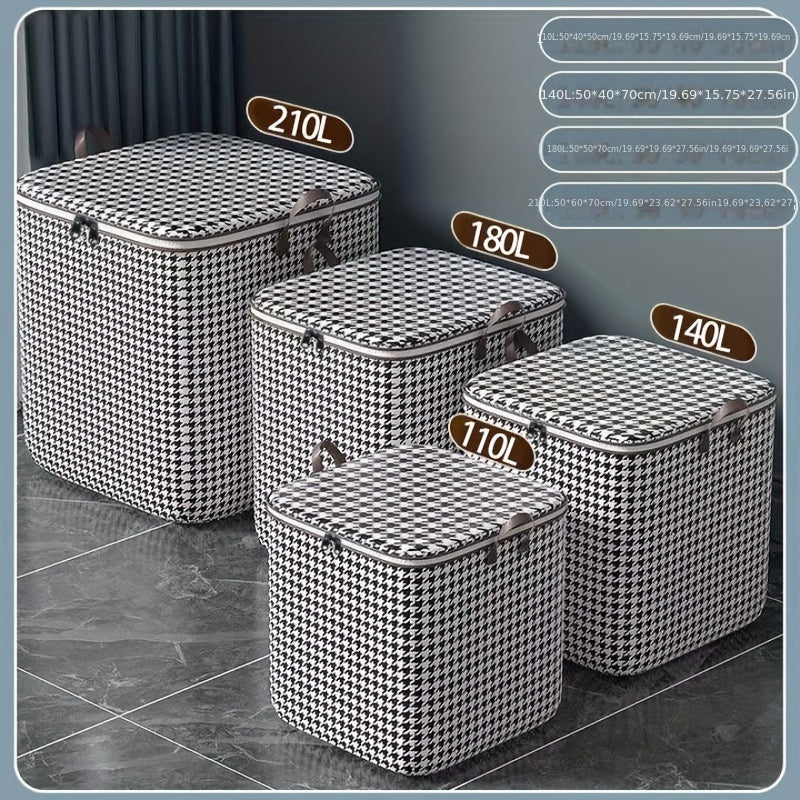 180-liter Houndstooth Bag Clothes LarCapacity Household Quilt Bag Moving Bag PacMoisture-proof Bag For PacClothes