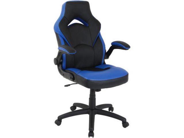 LLR84386 Bucket Seat High-Back Gaming Chair, Blue & Black