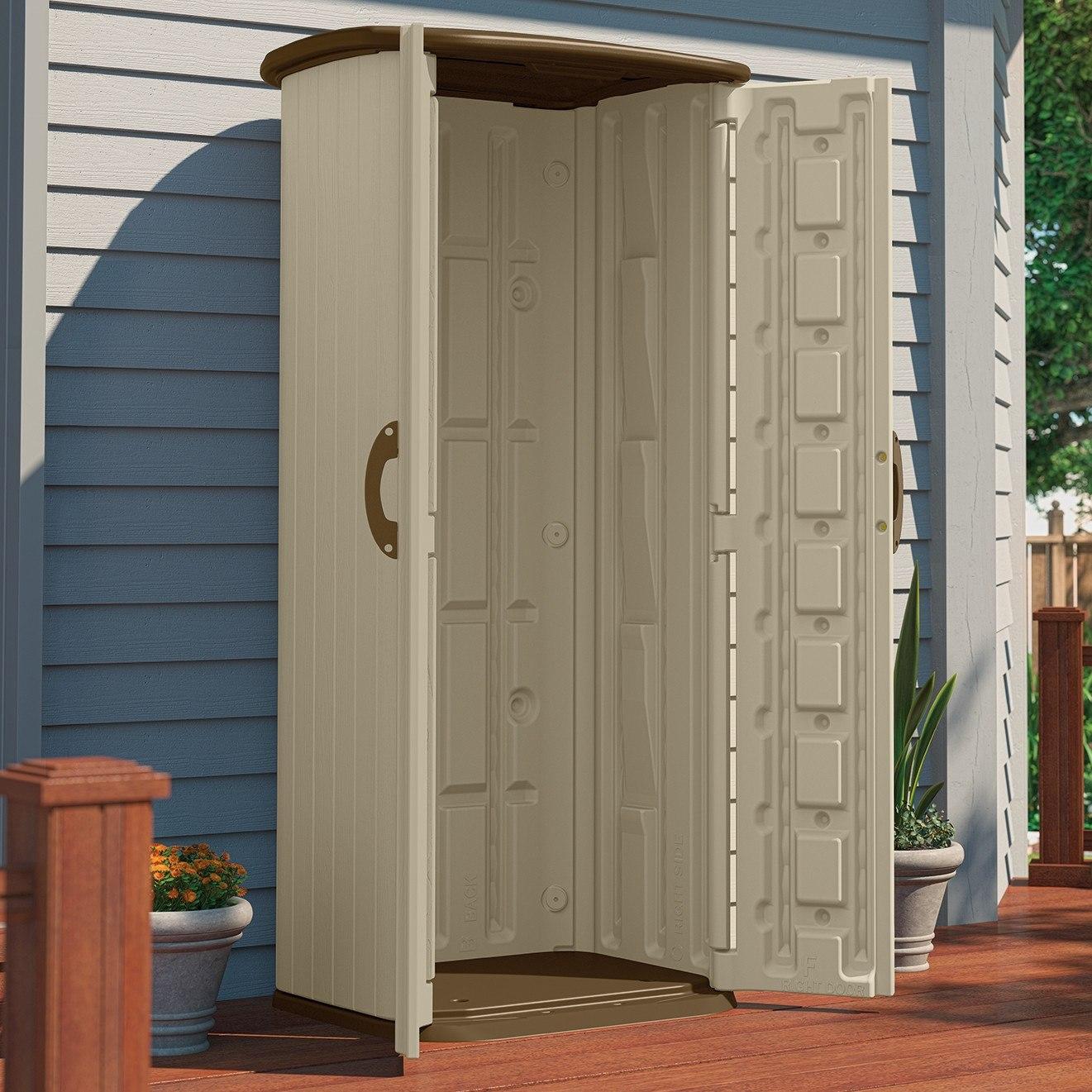 Double Wall Resin Outdoor Tool Storage Shed 70.5″H x 32.25″W x 26.5″D