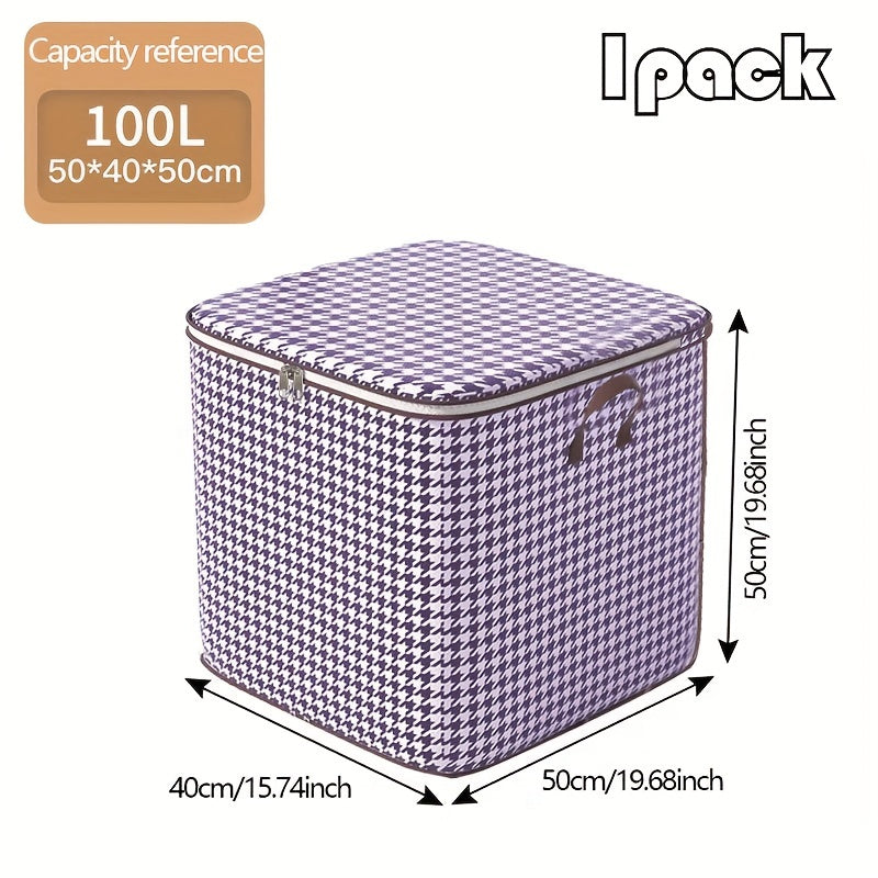 180-liter Houndstooth Bag Clothes LarCapacity Household Quilt Bag Moving Bag PacMoisture-proof Bag For PacClothes