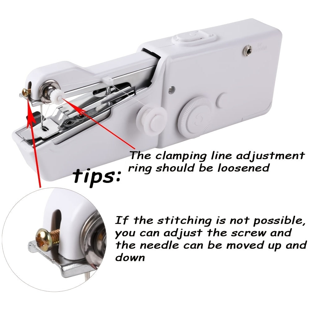 1pc Handheld Sewing Machine Mini Sewing Machines, Portable Sewing Machine Handheld Stitch Tool For Fabric, Kids Cloth, Clothing (battery Not Included)
