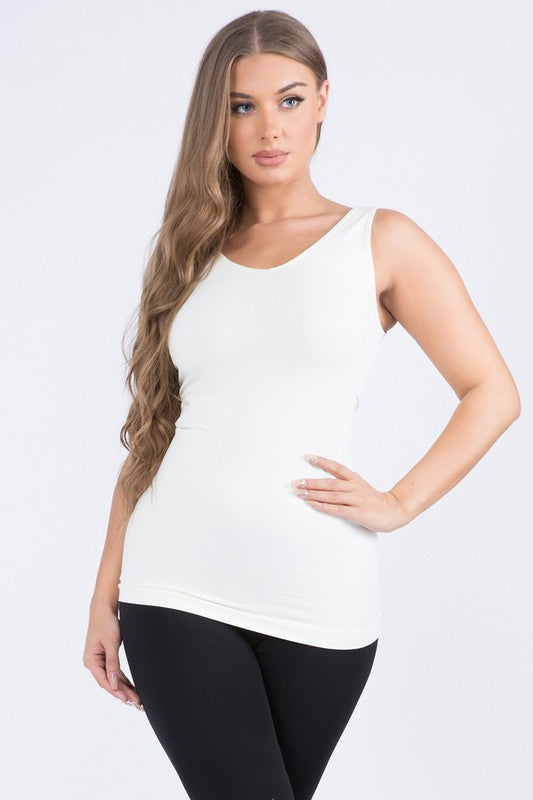 White Reversible Seamless Tank