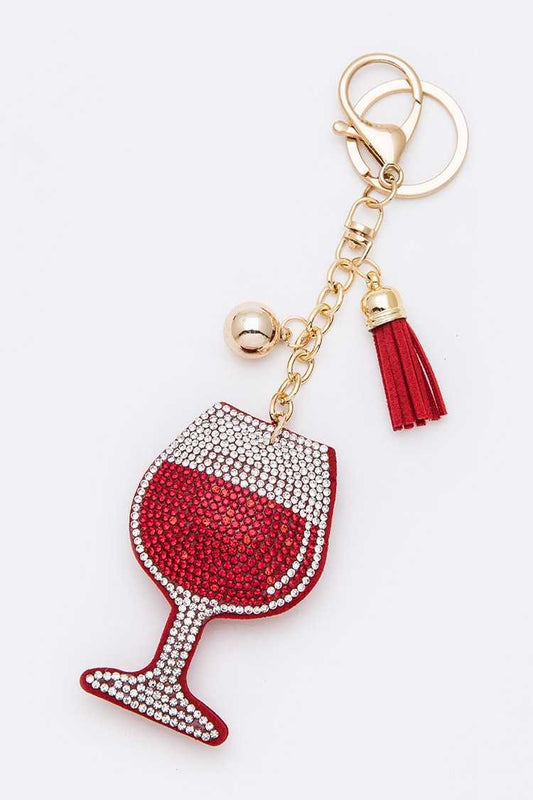 The Red Wine Sparkle Keychain