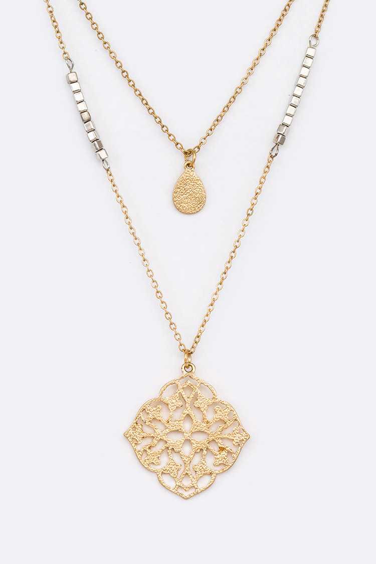 Copper Filigree Pendant Necklace