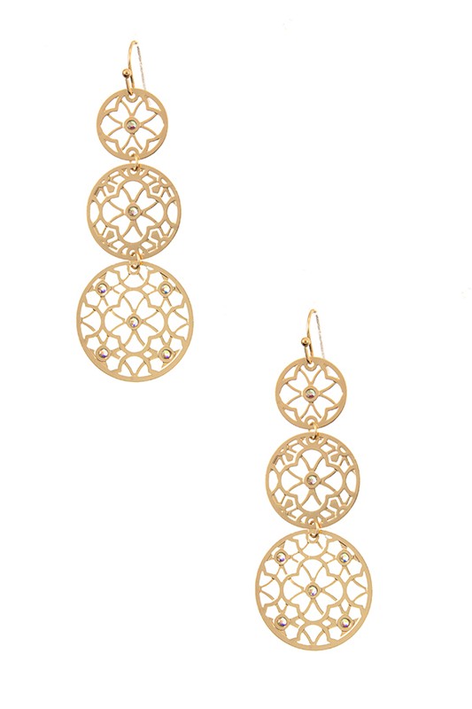 The Triple Round Filigree Earrings
