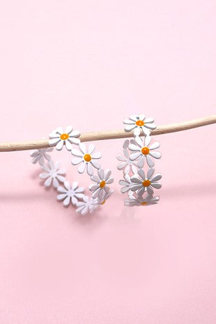 The Daisy Hoop Earrings