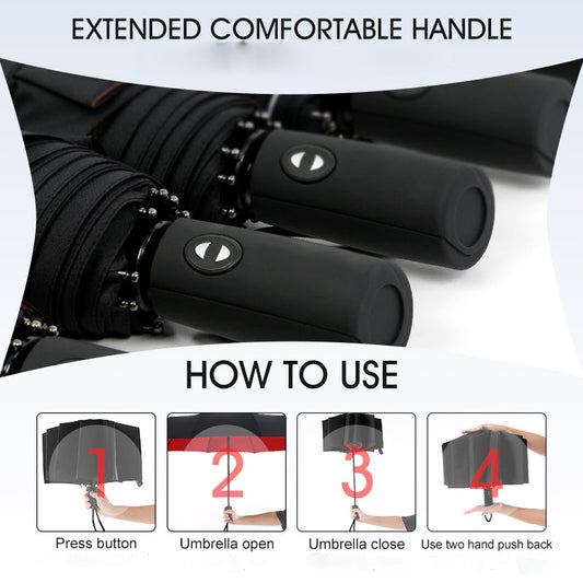 1pc Automatic Anti-Wind Double Layer Commercial LarUmbrella, Diameter 105cm/41.33in