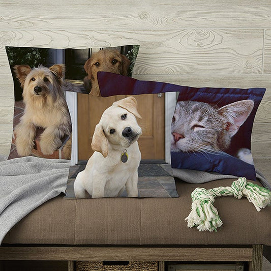 pet photo memories personalized throw pillow