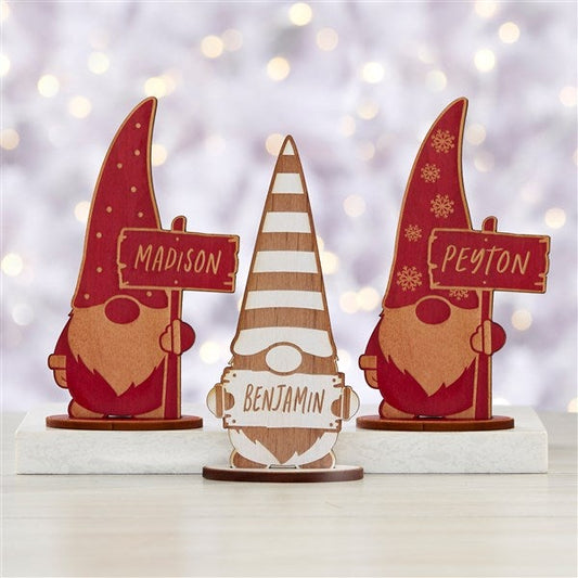 personalized wooden christmas gnomes