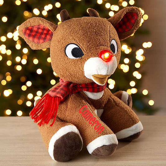 personalized rudolph plush with music and lights