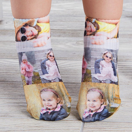 photo collage personalized photo toddler socks