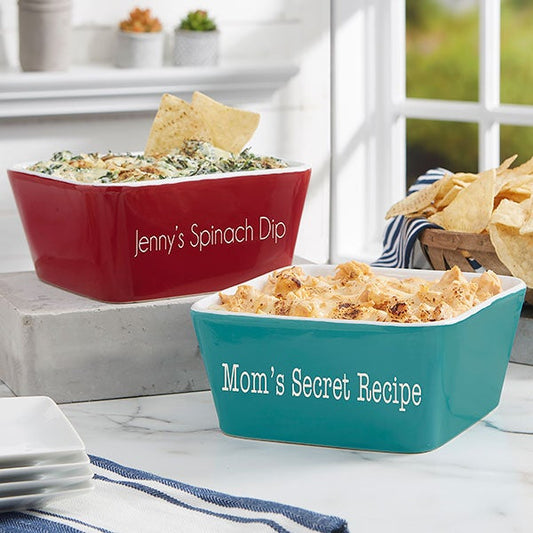 personalized small classic square baking dish