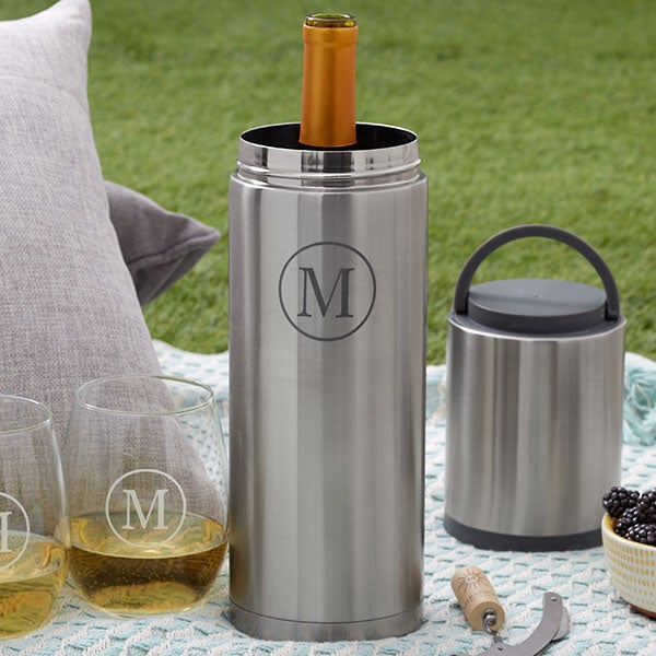 personalized portable wine bottle chiller