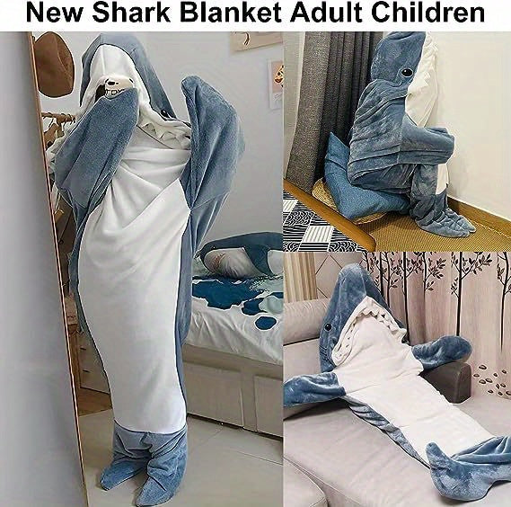 1pc Shark Blanket Adult Boys Girls Shark Blanket Wearable Shark Blanket Shark Sleeping Bag Christmas Gift