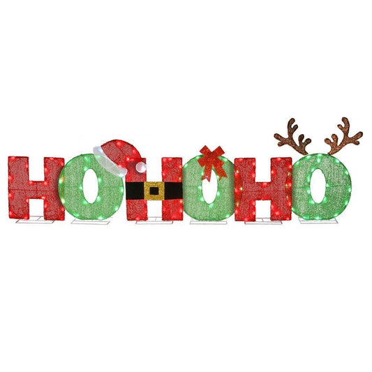 24 in. H Pre-Lit Ho Ho Ho Decoration