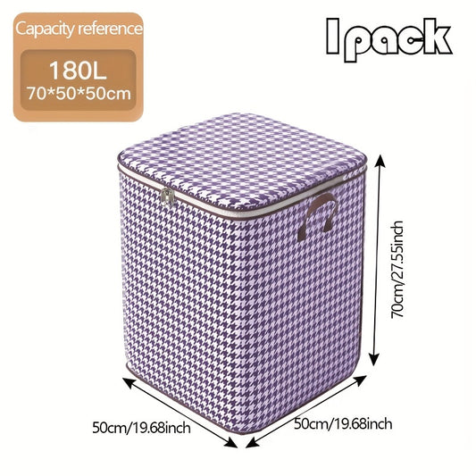 180-liter Houndstooth Bag Clothes LarCapacity Household Quilt Bag Moving Bag PacMoisture-proof Bag For PacClothes
