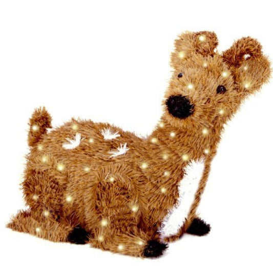 24" Creative Images Brown Resting Reindeer with Spots - Clear Lights